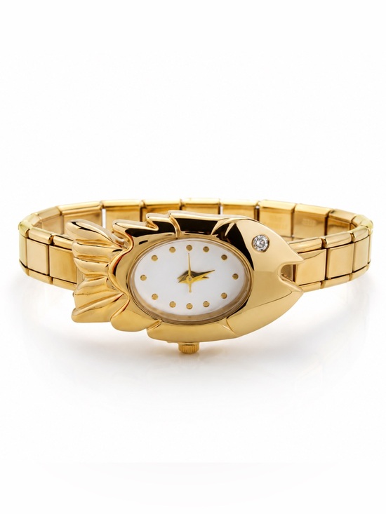 Anthropologie Accessories - Fish Shape Gold Tone Stretch Watch Bracelet